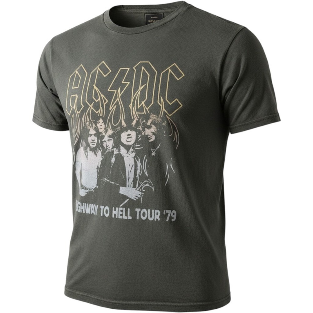 AC DC Shirt Mens Large Black Highway To Hell Tour 79 Retrobrand Graphic Rock